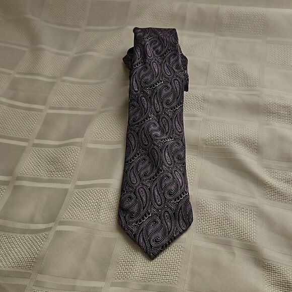 Bellissimo Silk Tie Purple/ Black - Picture 4 of 16